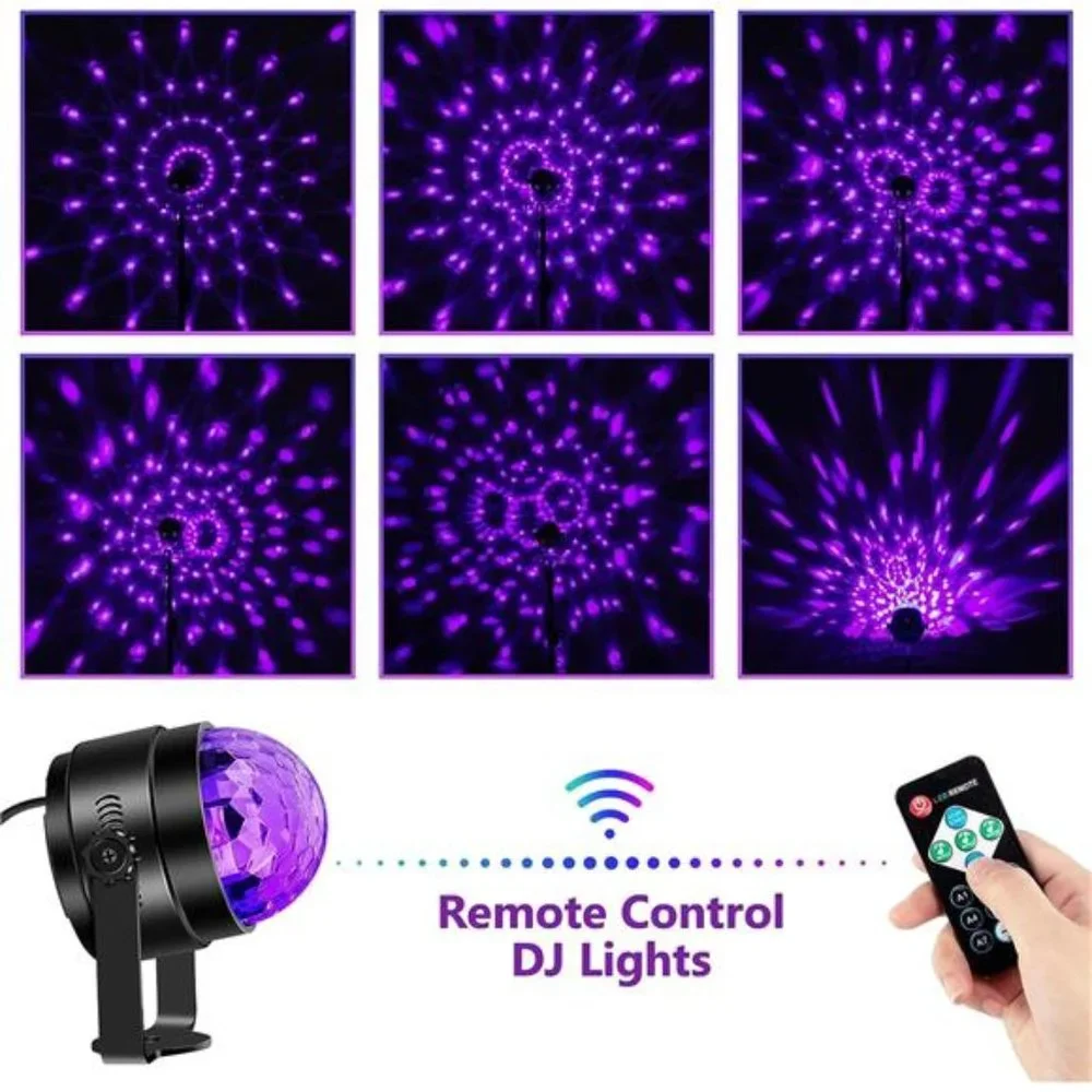 [2 Pack]UV Black Lights 6W LED Disco Ball Party Lights Strobe Light Disco Lights